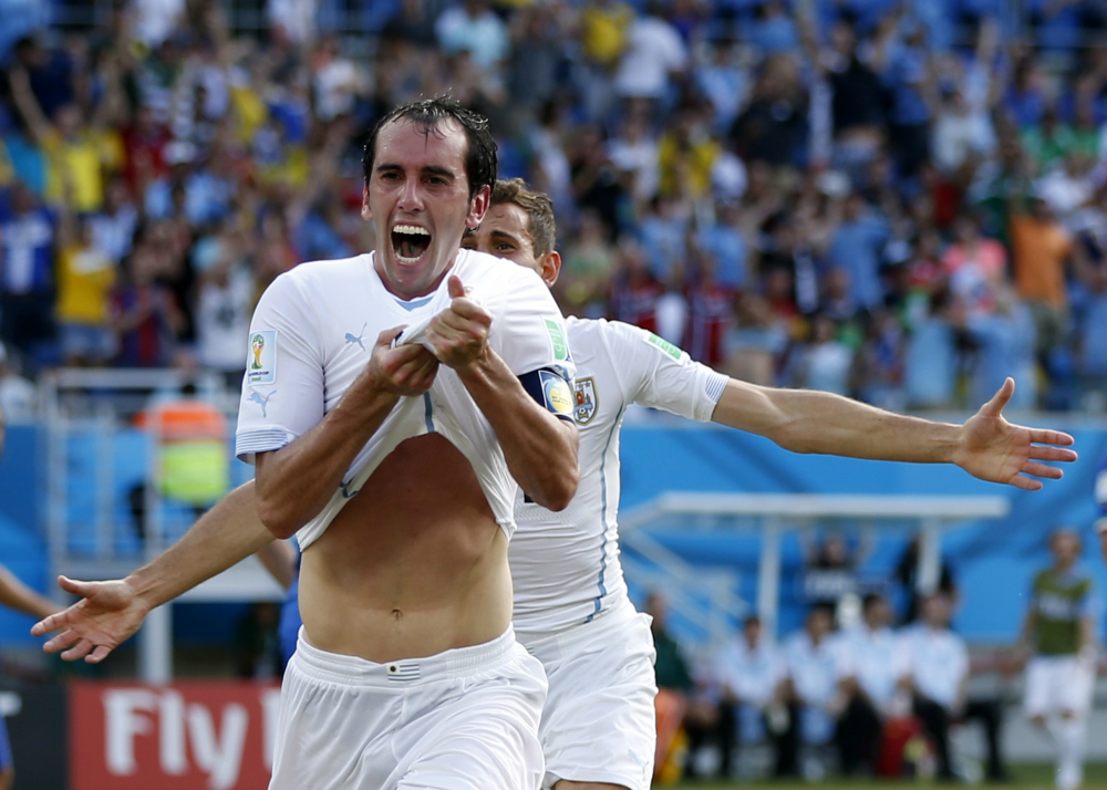 Diego Godín en el Mundial de 2014. Foto: Reuters.