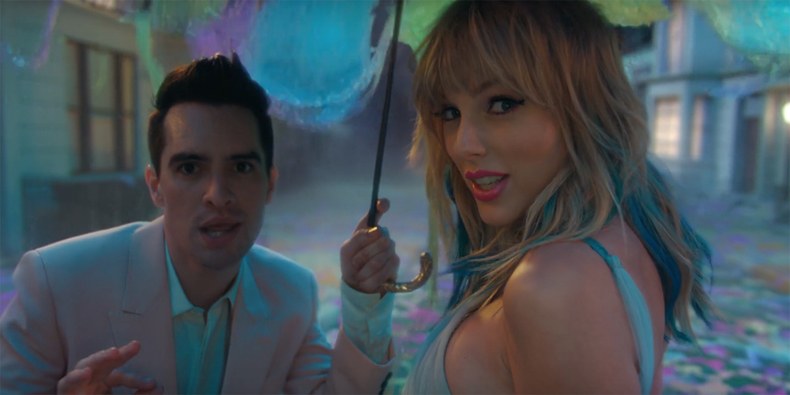 Brendon Urie y Taylor Swift en un video muy colorido para una canción positiva. Foto: Difusión