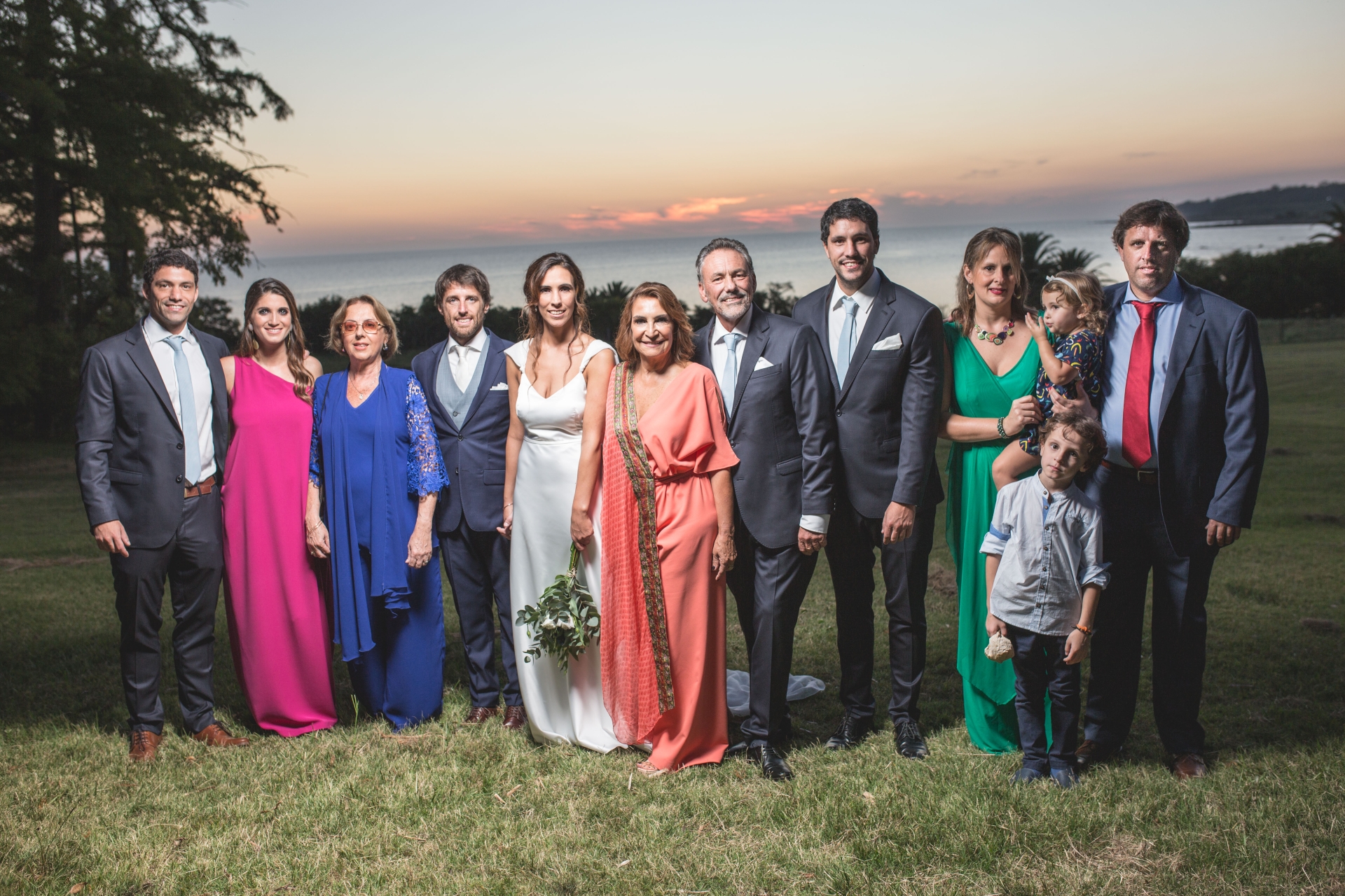 Agustín Vernassa, Sofía Varela, Estela Ferreira,los novios, Beatriz Ventura, Hugo y Santiago Vernassa, Virginia Castro, Micaela, Leonardo y Felipe Sarni.