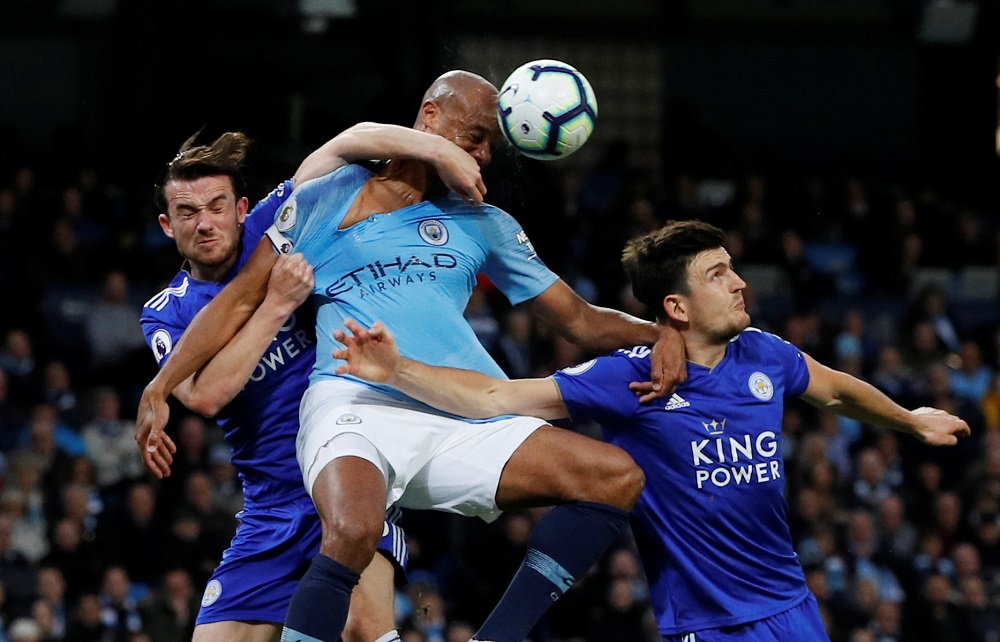 Vicent Kompany en Manchester City vs. Leicester