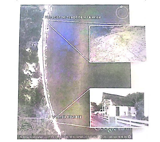 Informe. El lugar donde apareció el cuerpo de la joven argentina.