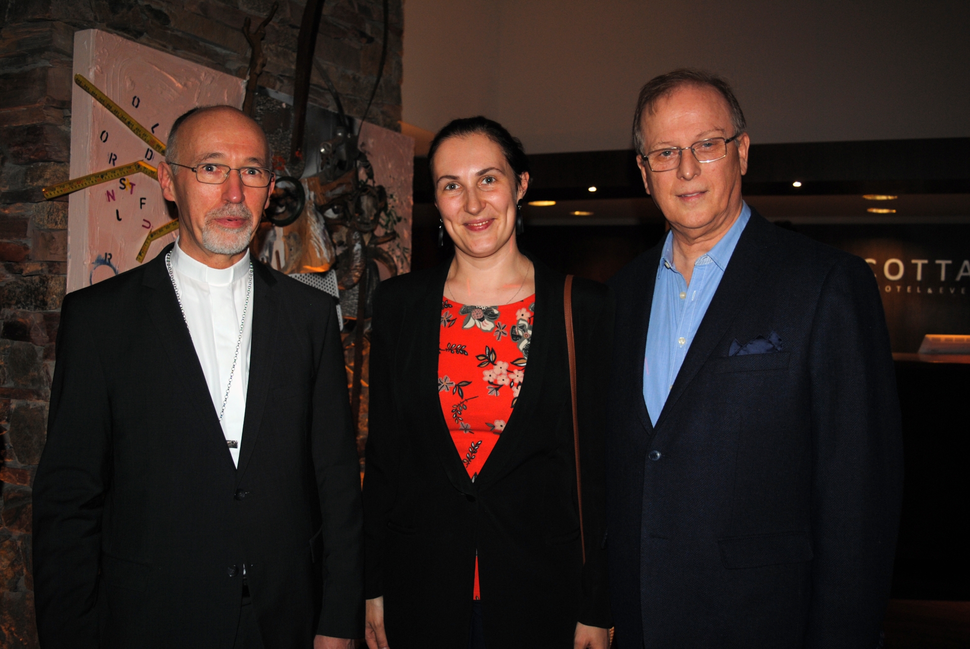 Nuncio Martin Krebs, Ekaterina Germanovich, Embajador de Perú Augusto Arzubiaga.