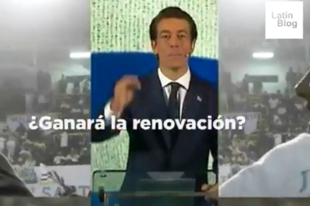 Uno de los videos difundidos por Latin Blog, en el que aparece el precandidato Juan Sartori.