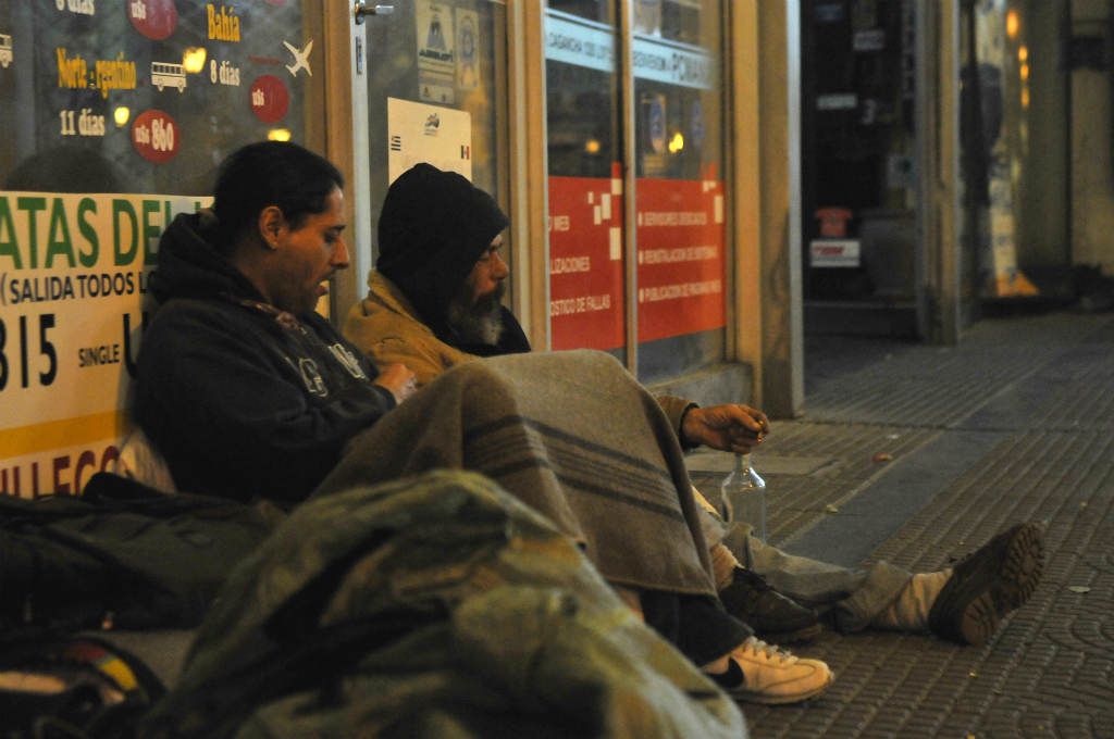 Personas en situación de calle en Montevideo. Foto: Archivo El País
