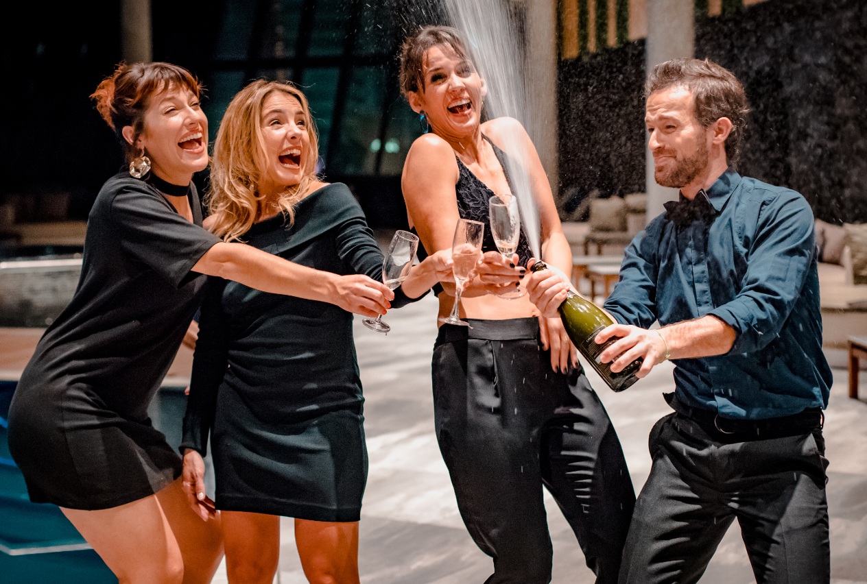 Camila Cibils, Cecilia Olivera, Paula Echeverría y Felipe Havranek. Foto: Matías Sayavedra