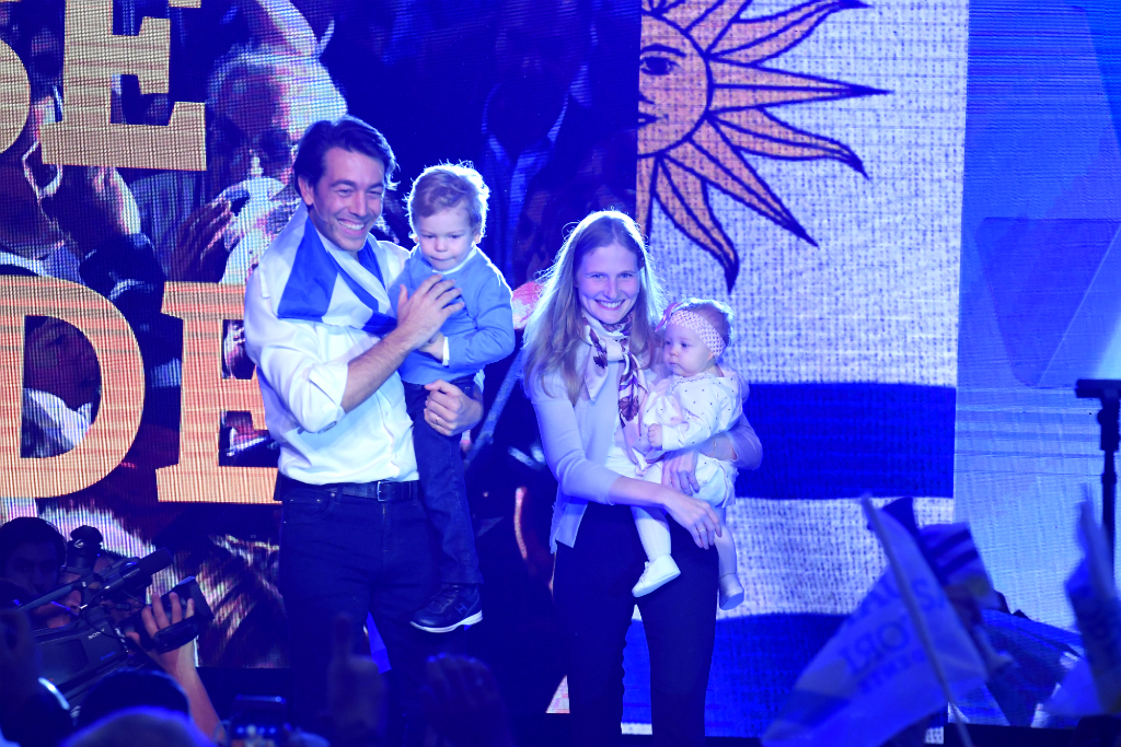 Juan Sartori en el cierre de su campaña electoral. Foto: Leonardo Mainé