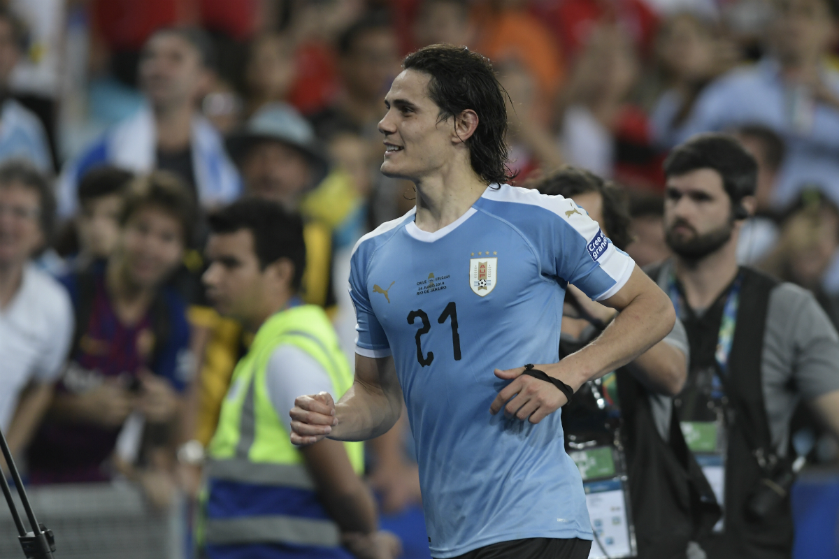 Edinson Cavani celebra su gol contra Chile en la Copa América 2019. Foto: Gerardo Pérez.