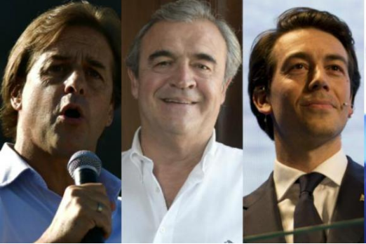 Luis Lacalle Pou, Jorge Larrañaga, Juan Sartor. Foto: El País