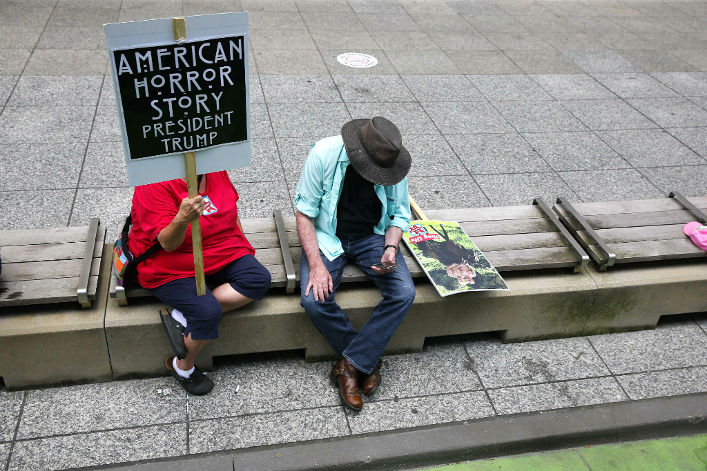 Inmigrantes se movilizan contra la política de Trump. Foto: AFP