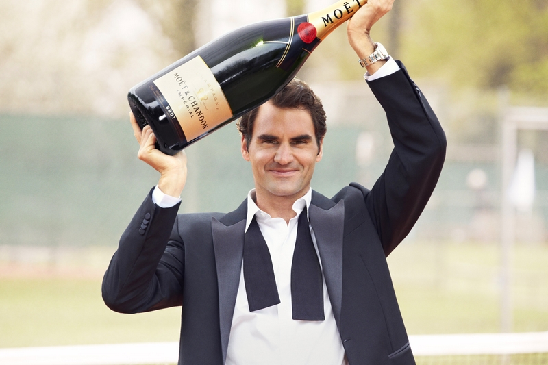 Roger Federer y Chandon. Foto: Publicidad