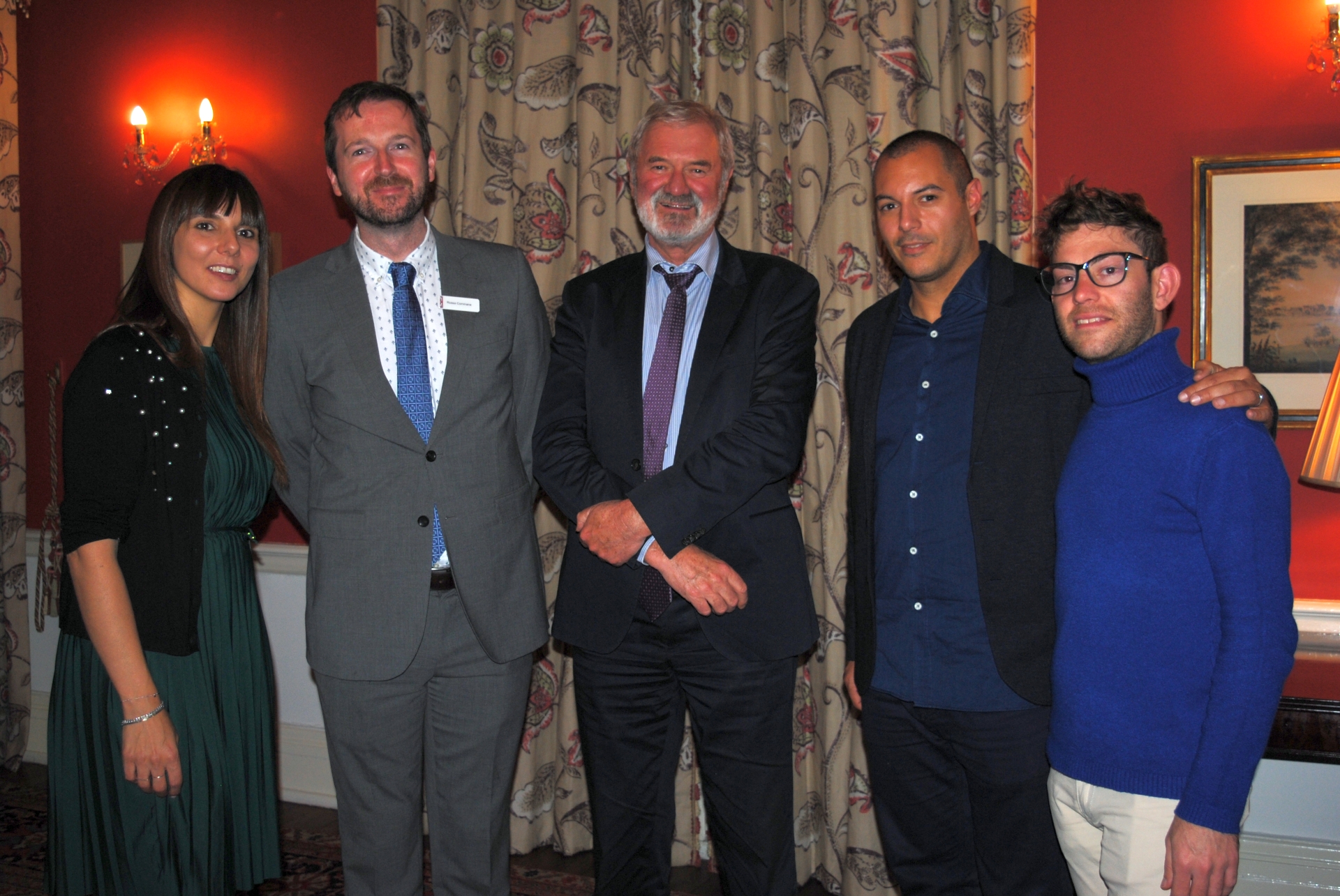 Cate Bonan, Cónsul de Reino Unido Rossa Commane, Artur Brunner, Dario Distefano, Manu Rivoir.