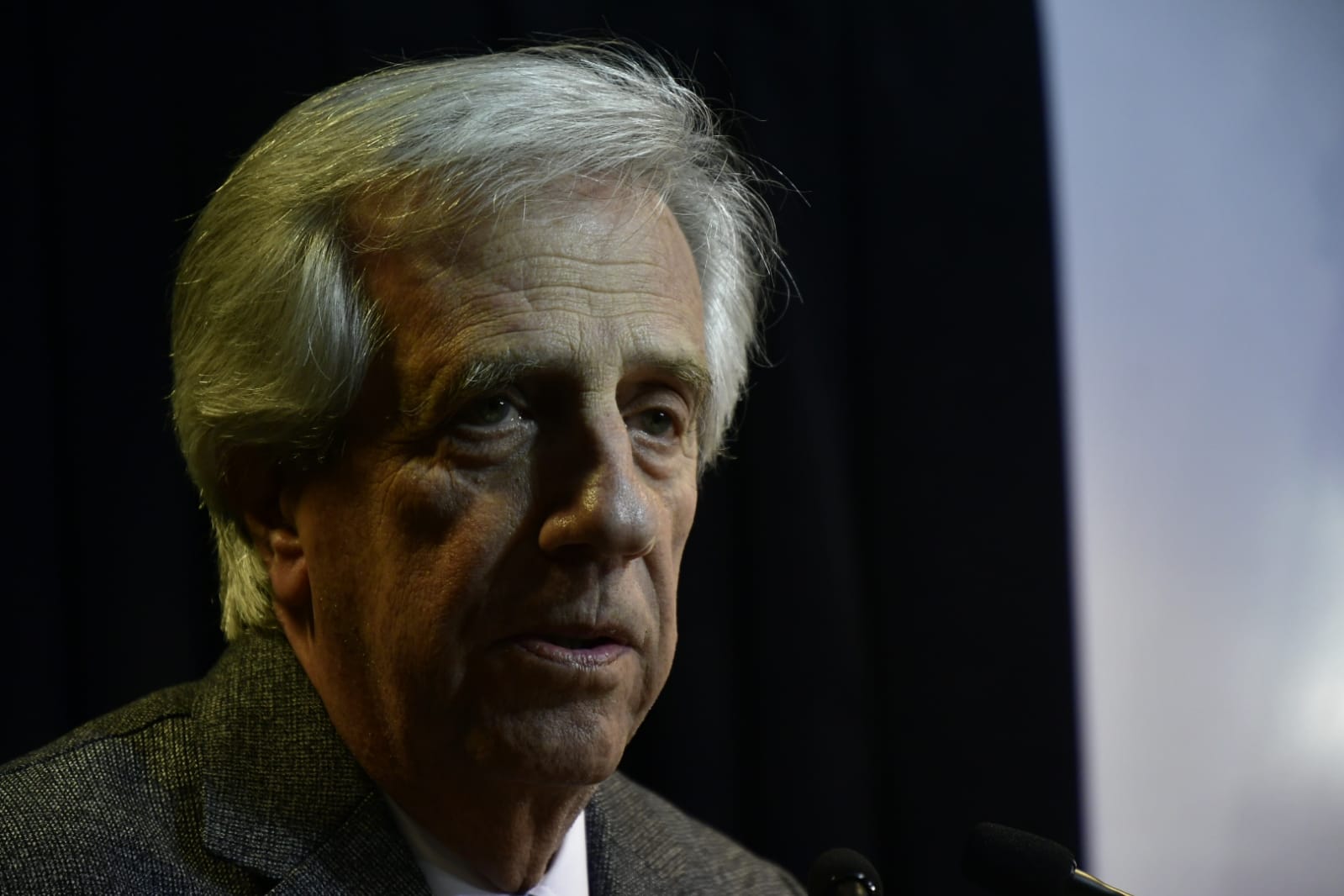 Tabaré Vazquez en el anuncio. Foto: Fernando Ponzetto