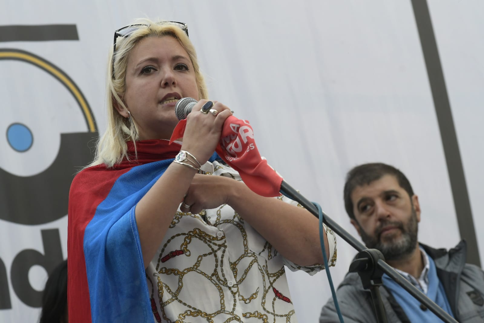 Valeria Ripoll en acto del PIT-CNT. Foto: Leonardo Mainé