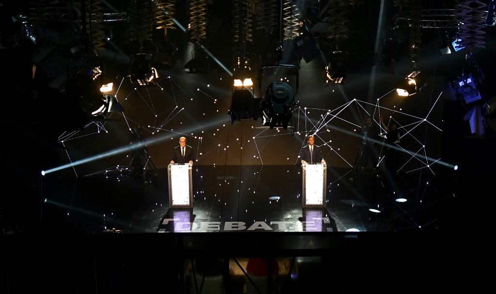 Debate presidencial entre Daniel Martínez y Luis Lacalle Pou. Foto: Fernando Ponzetto