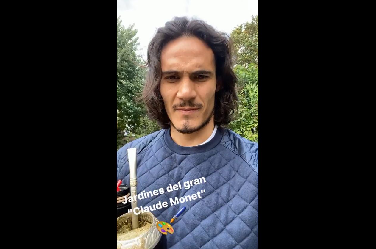 Edinson Cavani vistió los jardines de Monet. Foto: @cavaniofficial21