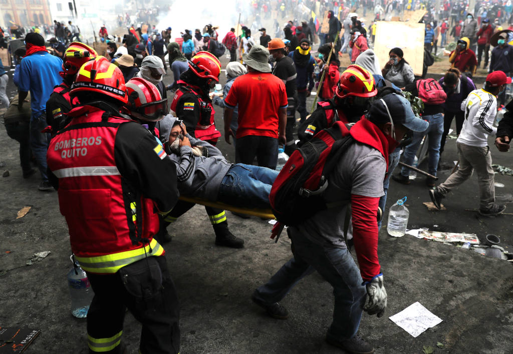 La violencia no cesa en Ecuador. Ya son diez días de intensas protestas. Foto: Reuters