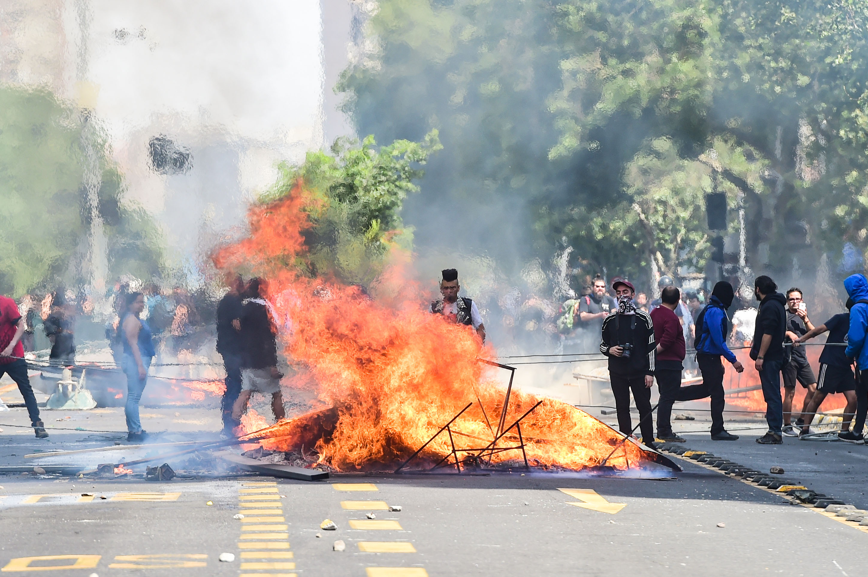 Manifestaciones en Chile. Foto: AFP
