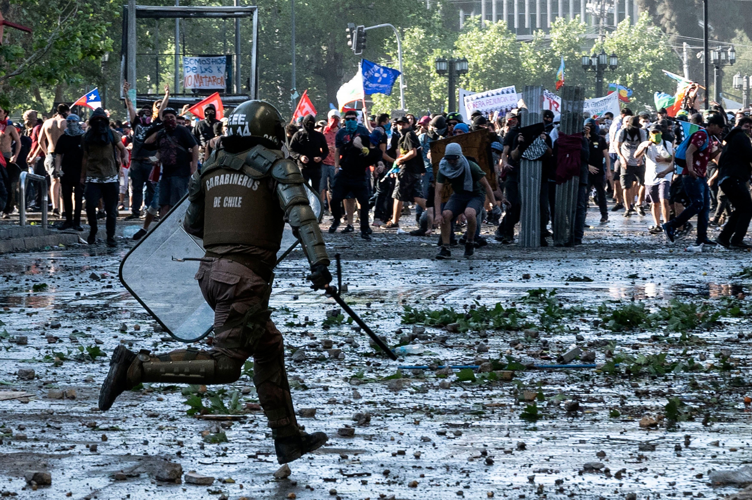 Protestas en Chile. Foto: AFP