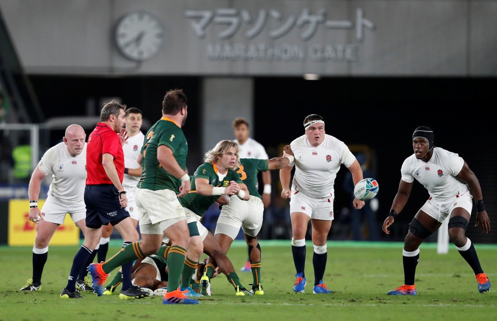 La gran final del Mundial de Japón 2019 entre Sudáfrica e Inglaterra. Foto: AFP.