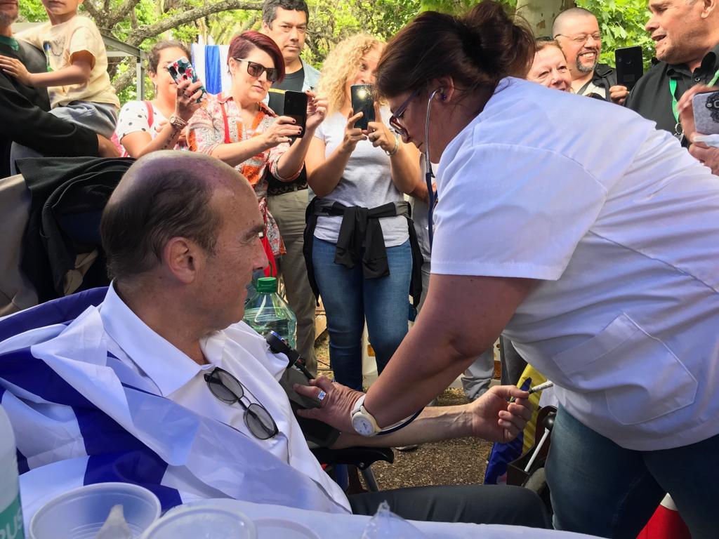 Daniel Martínez en la carpa de la Salud. Foto: Pablo Melgar