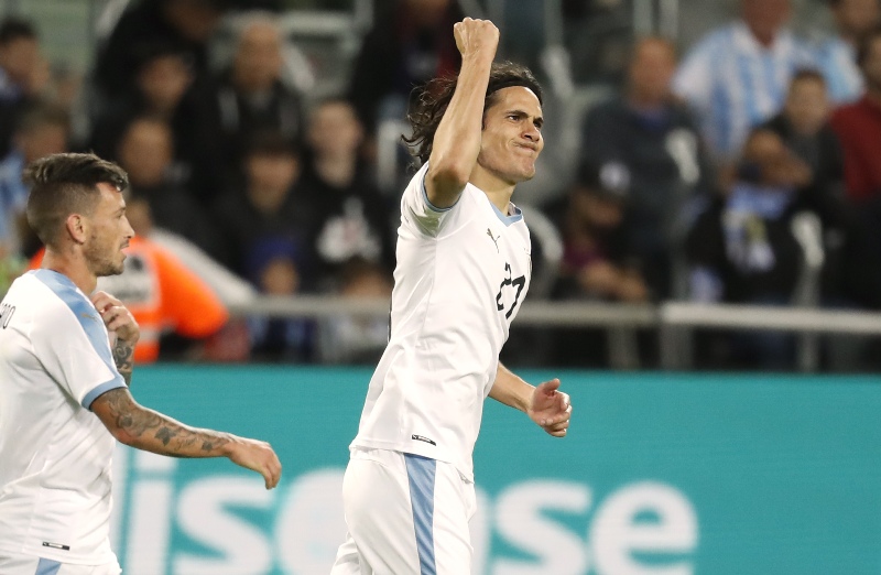 Edinson Cavani llegó a los 50 goles con la selección absoluta de Uruguay. Foto: AFP.