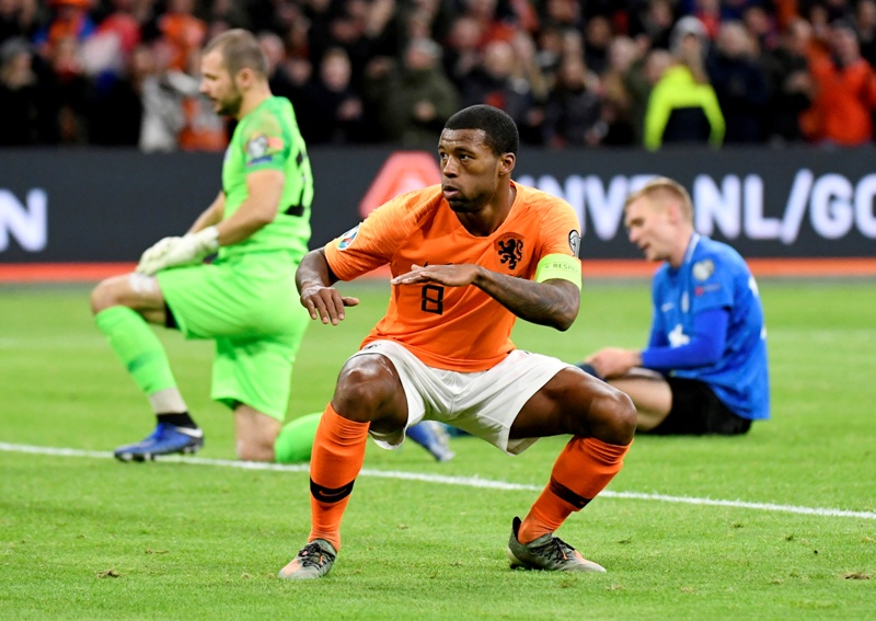 Clasificación Eurocopa 2020: Holanda goleó 5 a 0 a Estonia. Foto: Reuters.