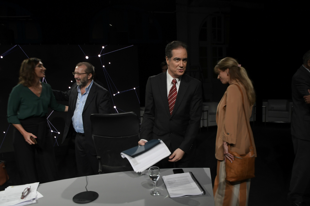 Nicolás Lussich durante el segundo Debate presidencial. Foto: Gerardo Perez