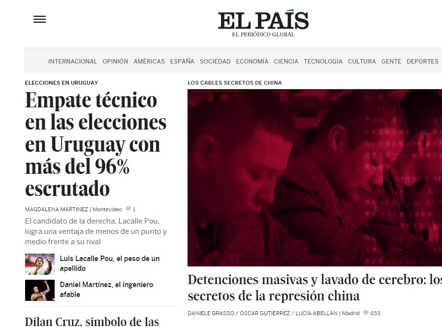 Captura de pantalla El País de Madrid