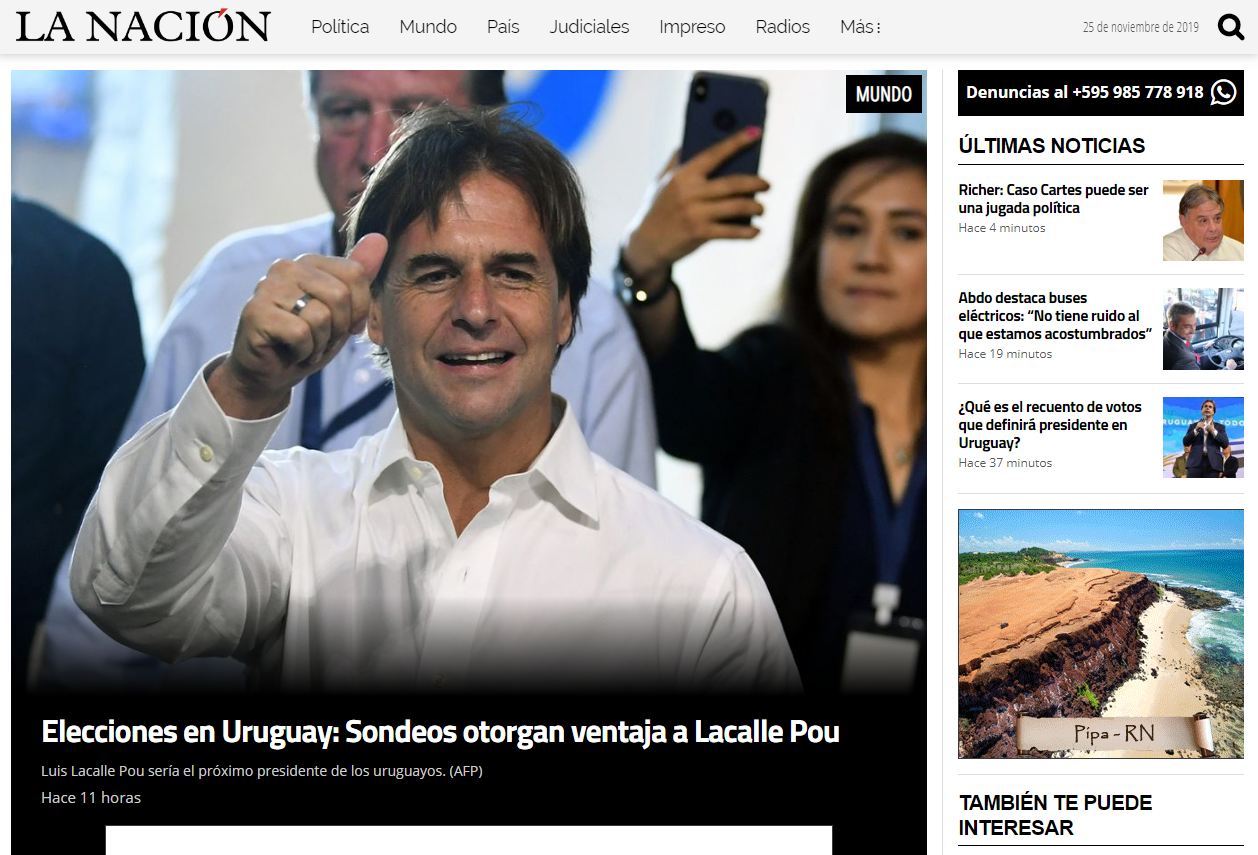 Captura de pantalla La Nación - Paraguay