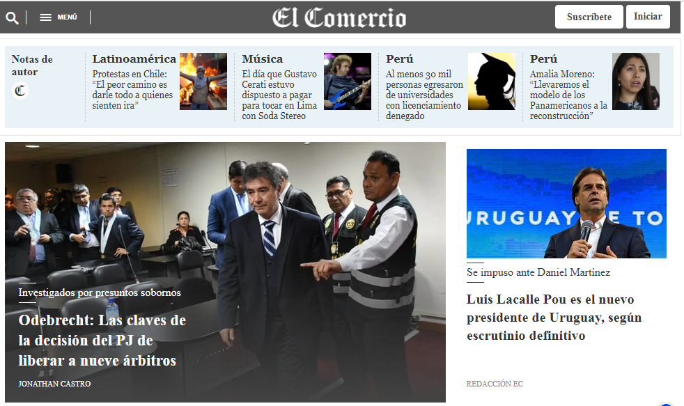 El Comercio de Perú. Foto: Captura