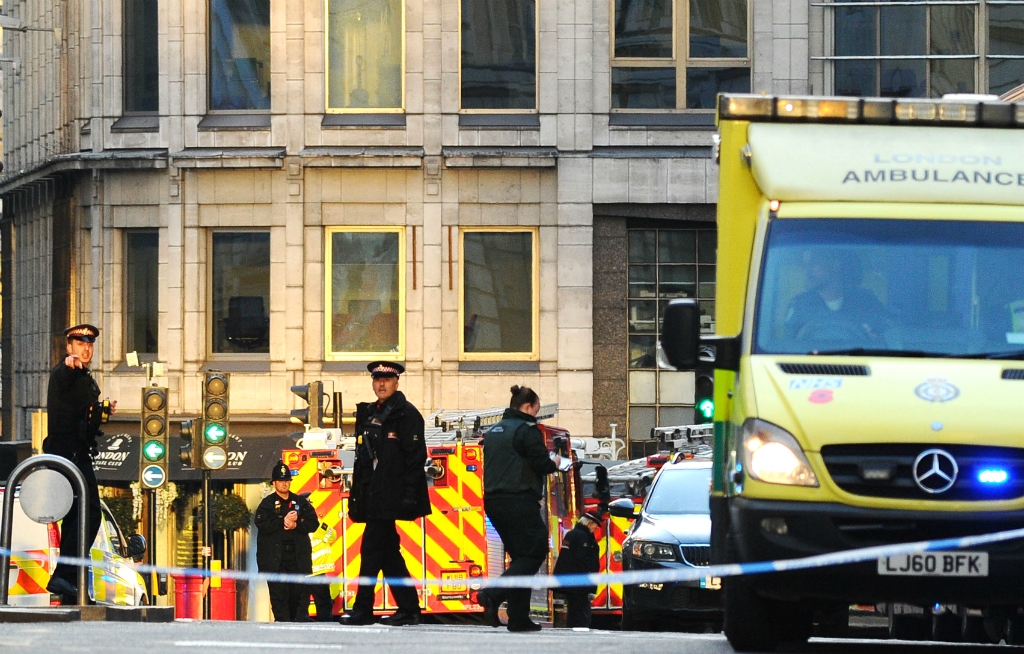 Operativo policial tras atentado terrorista en Londres. Foto: AFP