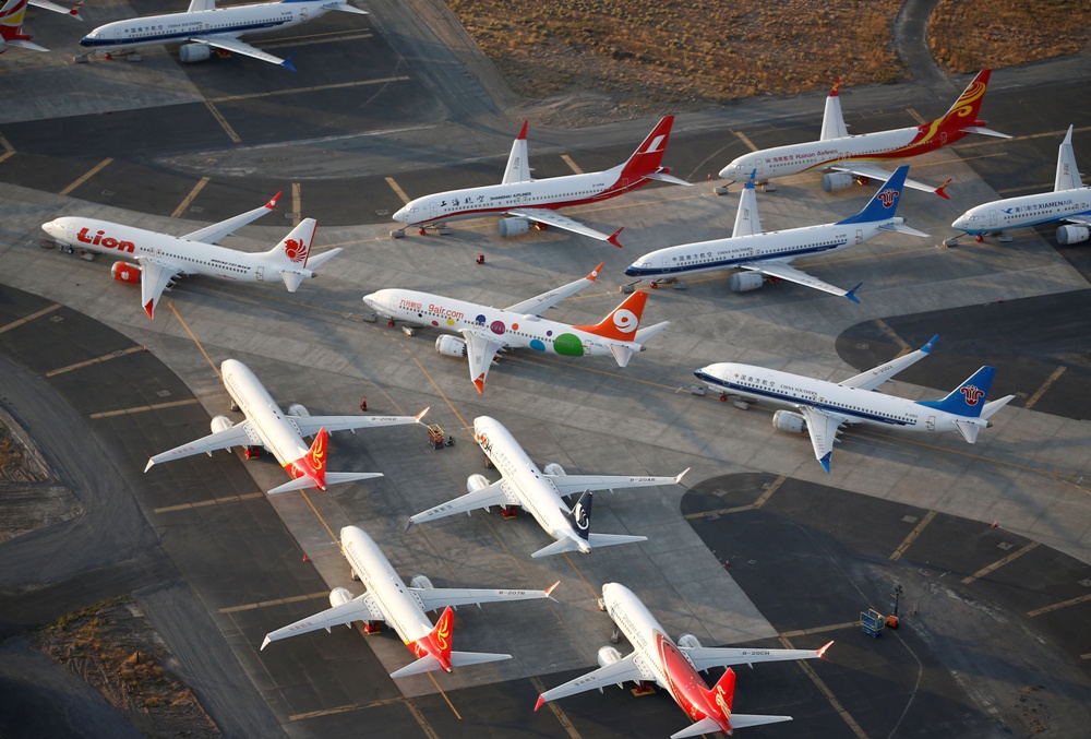 Avión Boeing 737 MAX en las instalaciones de Boeing en el Aeropuerto Internacional del Condado de Grant en Moses Lake. Foto: Reuters.