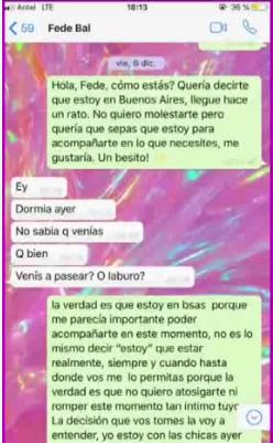 Los chtas entre Melina y Fede Bal