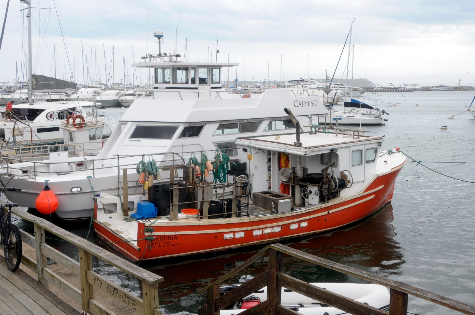 La única embarcación que pesca con jaulas en Punta del Este. Foto: Ricardo Figueredo