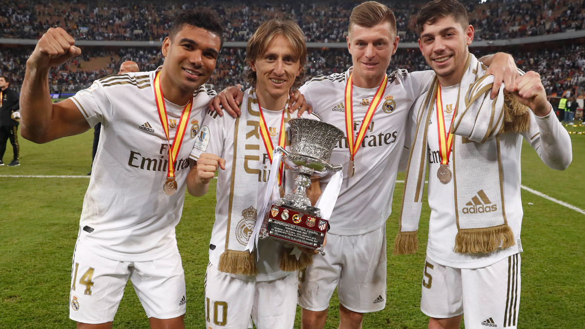 Casemiro, Luka Modric, Toni Kroos y Federico Valverde