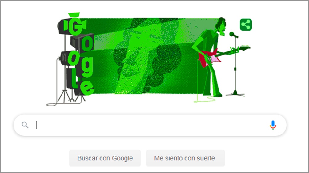 Doodle de homenaje a Luis Alberto Spinetta. Foto: Captura de Google.