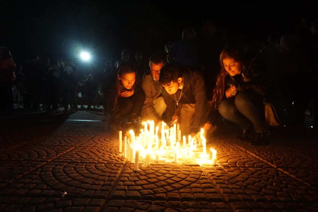 Marcha en San Carlos (Maldonado) por el asesinato del policía Carlos Adrián de los Santos González. Foto: Ricardo Figueredo