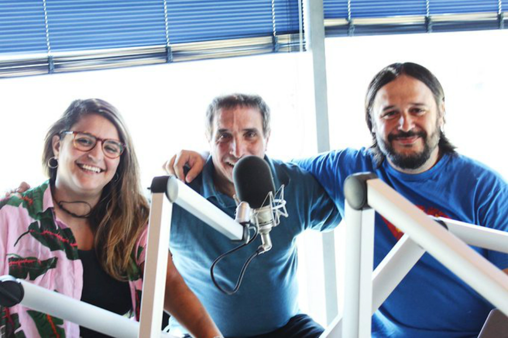 Antonella Cáceres, Gustavo Rey y Andrés Reyes en Abrepalabra 2020. Foto: Twitter @abrepalabra