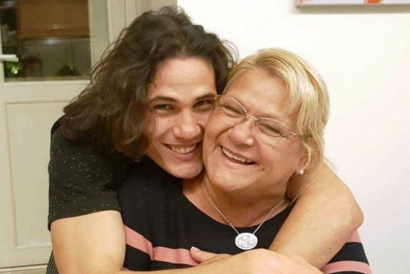 Edinson Cavani y su mamá Berta Gómez