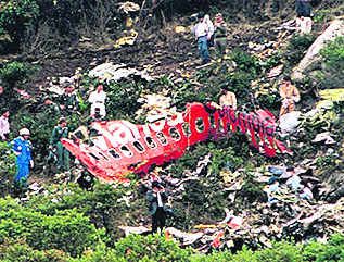 Atentado al avión de Avianca en Colombia. Foto: Archivo El País