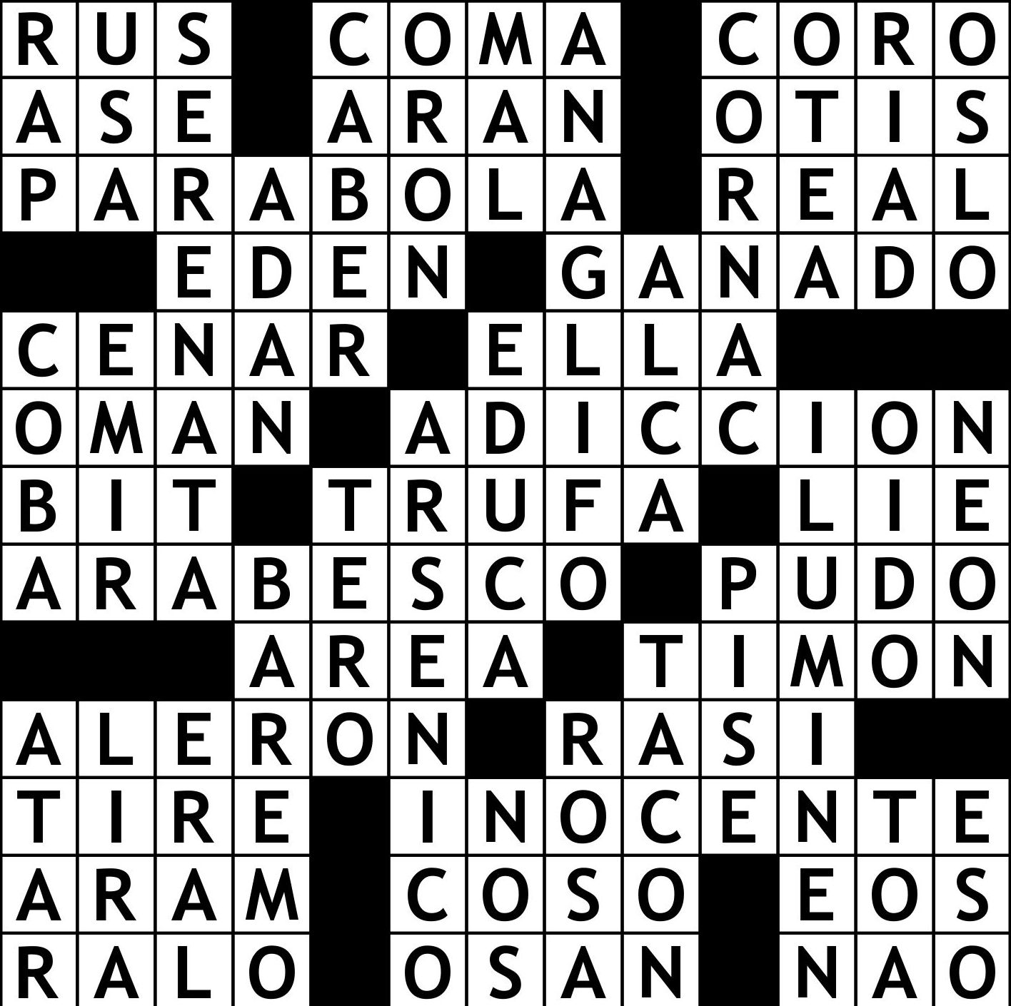 Solución Crucigrama