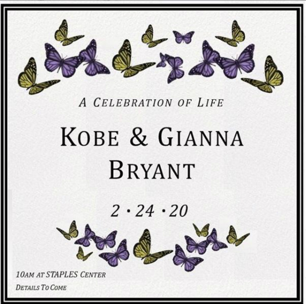 La viuda de Kobe Bryant realizó el anuncio en las redes sociales