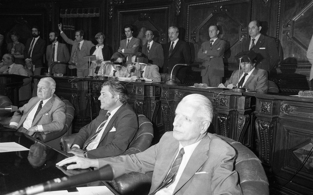 Luis Alberto Lacalle en la Asamblea General en 1985. Foto: Archivo El País