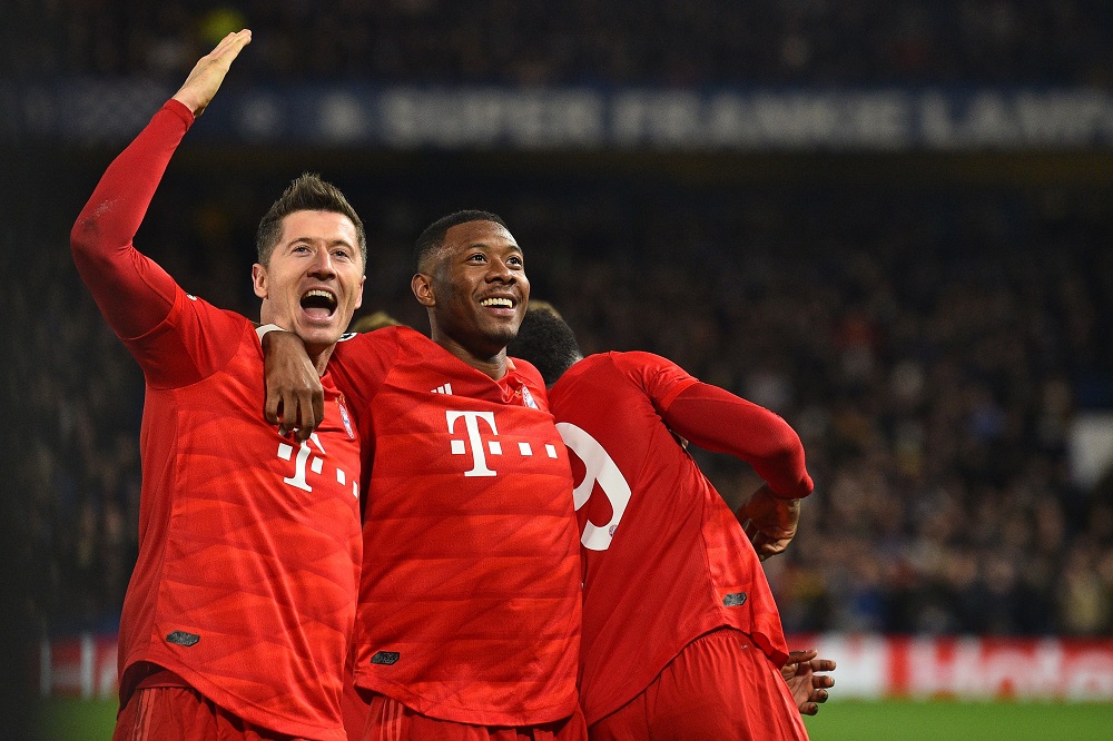 Robert Lewandowski y David Alaba en el Bayern Munich en Champions League