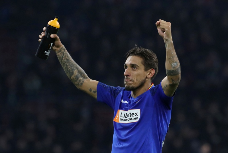 Damián Suárez celebra la clasificación del Getafe frente al Ajax. Foto: Reuters.