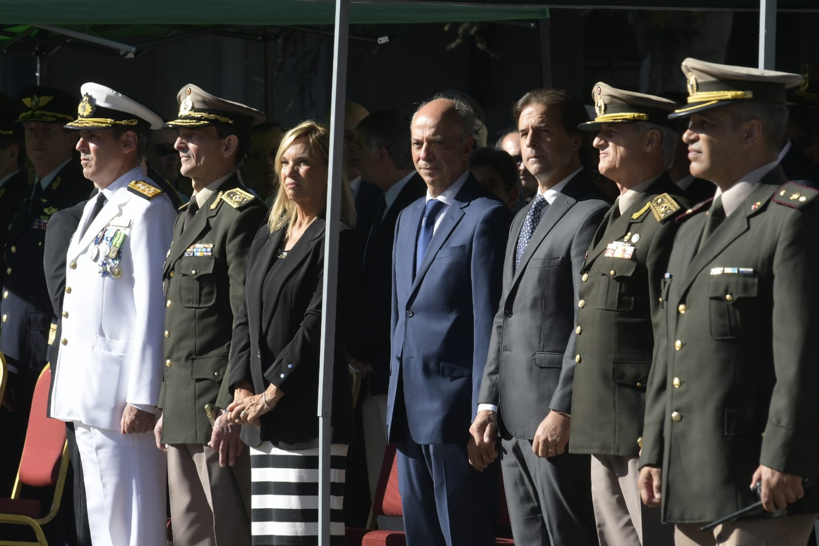 Guillermo Fregossi, Beatriz Argimón, Javier García y Luis Lacalle Pou. Foto: Leo Mainé.