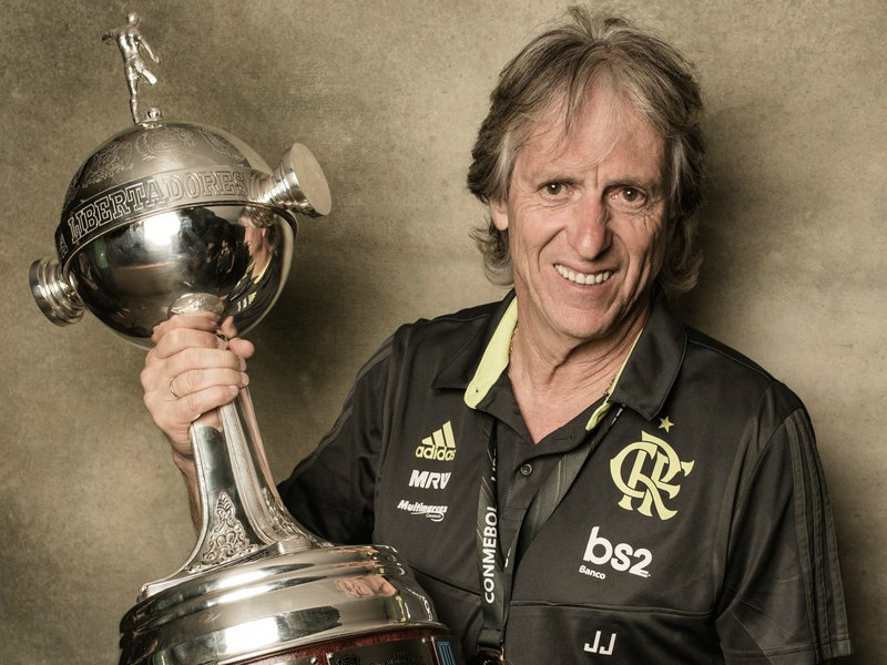 Jorge Jesús en Flamengo con la Copa Libertadores.