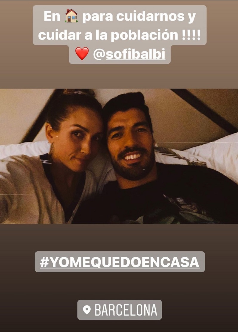 Sofía Balbi y Luis Suárez.