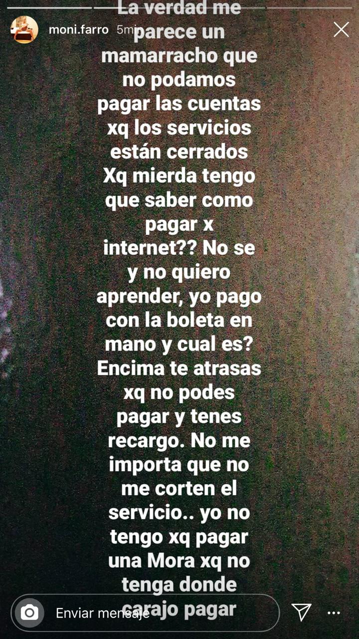 El descargo de Farro en Instagram (Captura de pantalla)