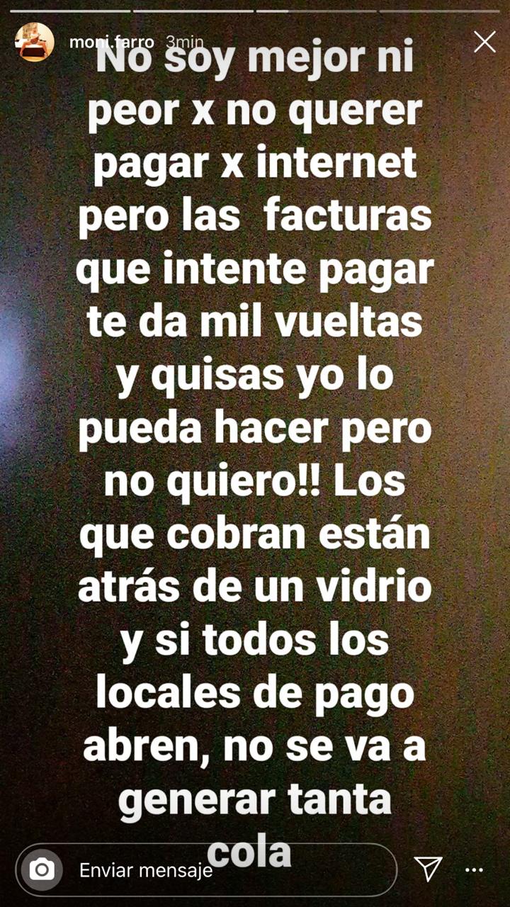 El descargo de Farro en Instagram (Captura de pantalla)